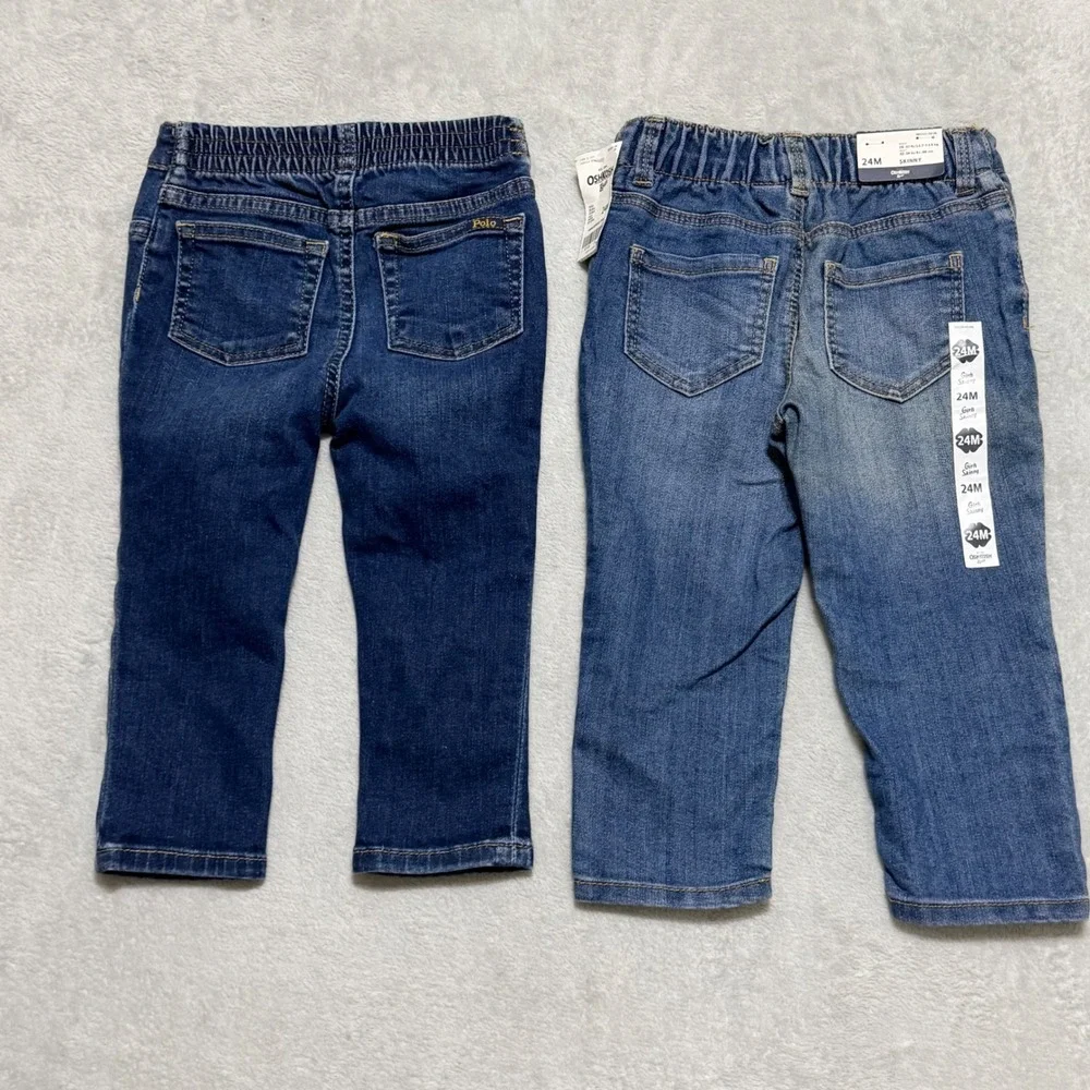 OshKosh B'gosh & Polo Ralph Lauren Jeans Girls 24M Blue Denim Bundle